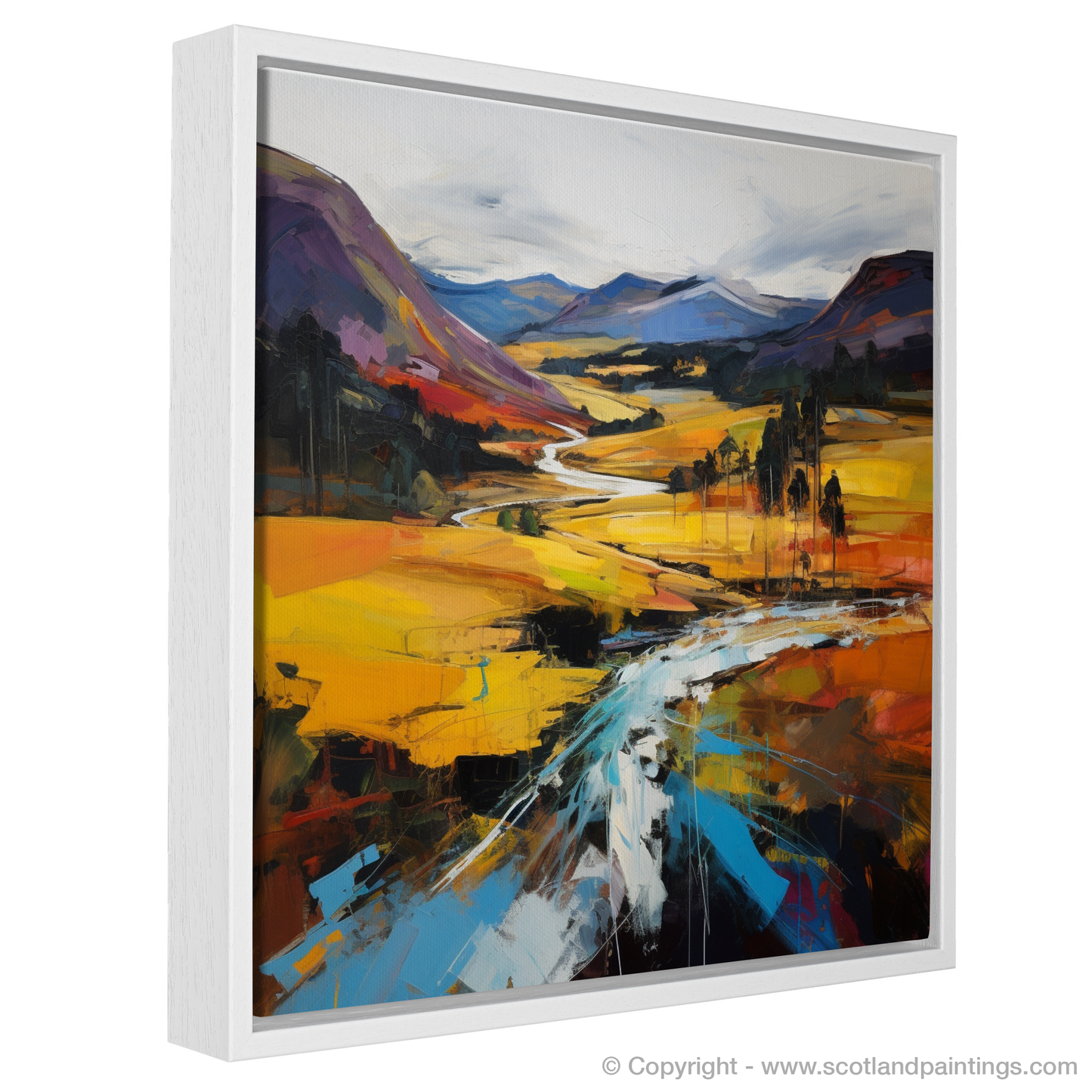 Painting and Art Print of Glen Feshie, Highlands entitled "Vibrant Emotions of Glen Feshie".