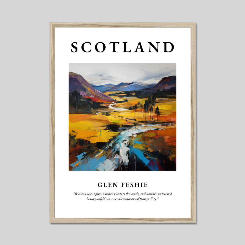 Poster in a natural frame with the word Scotland