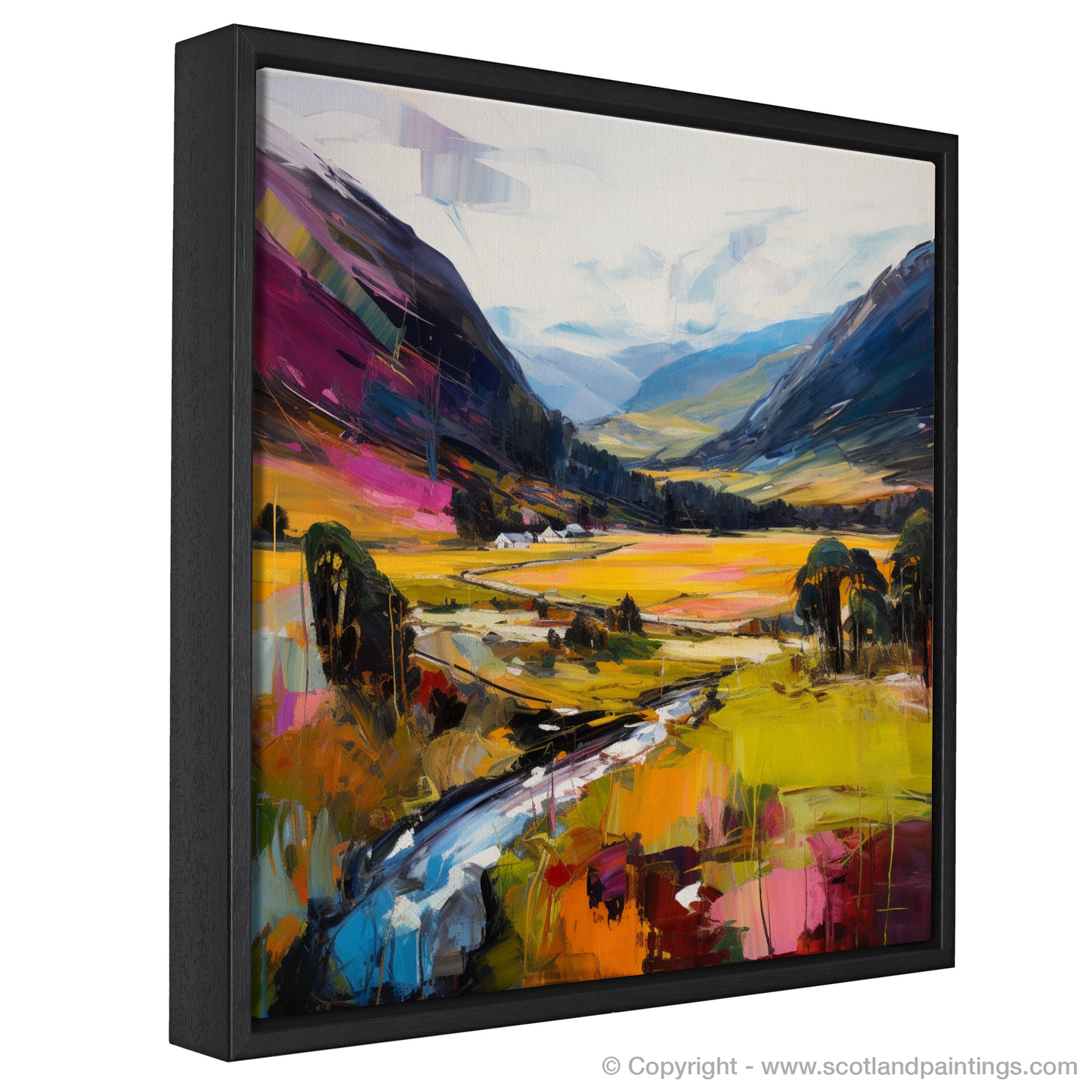 Painting and Art Print of Glen Feshie, Highlands entitled "Expressionist Ode to Glen Feshie".