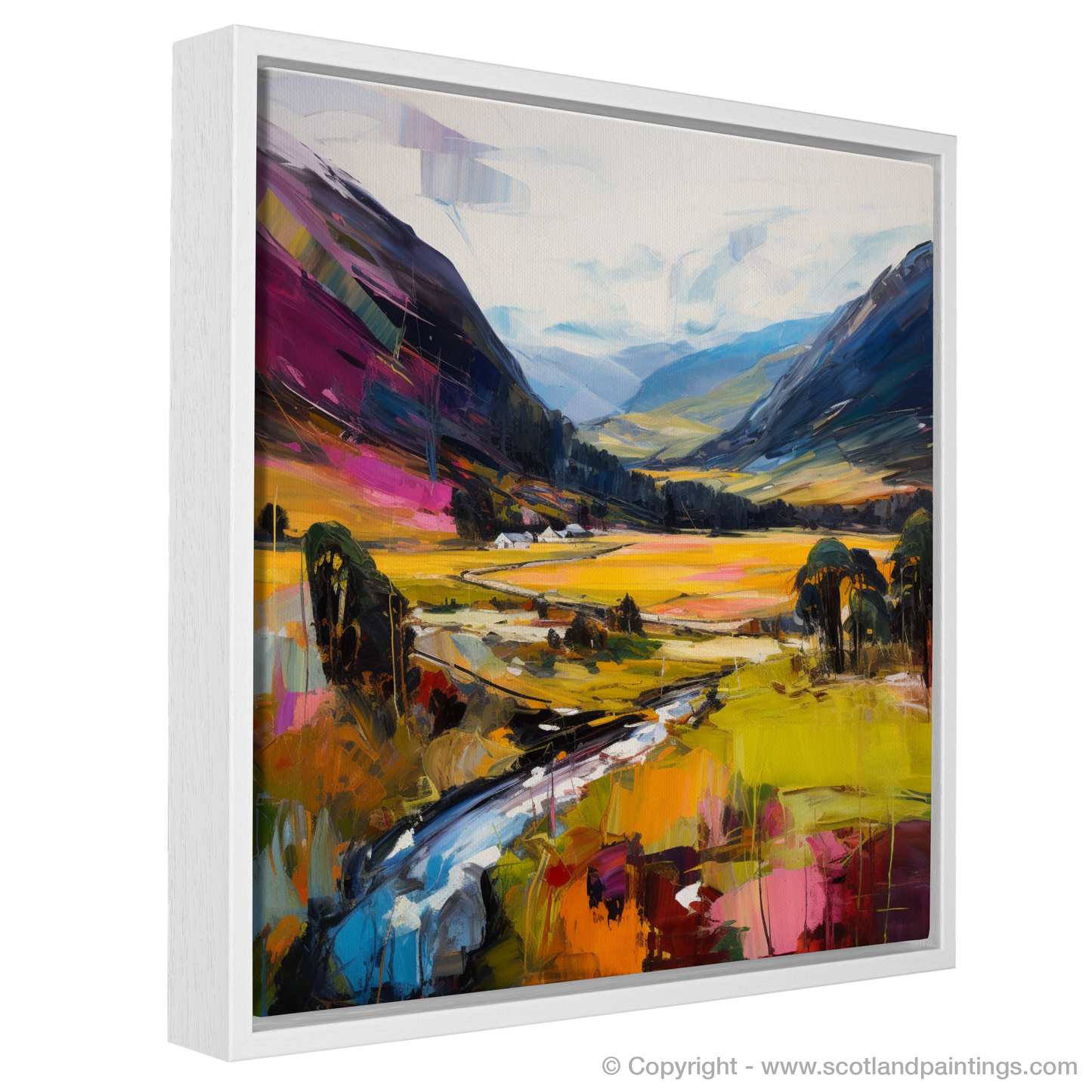 Painting and Art Print of Glen Feshie, Highlands entitled "Expressionist Ode to Glen Feshie".