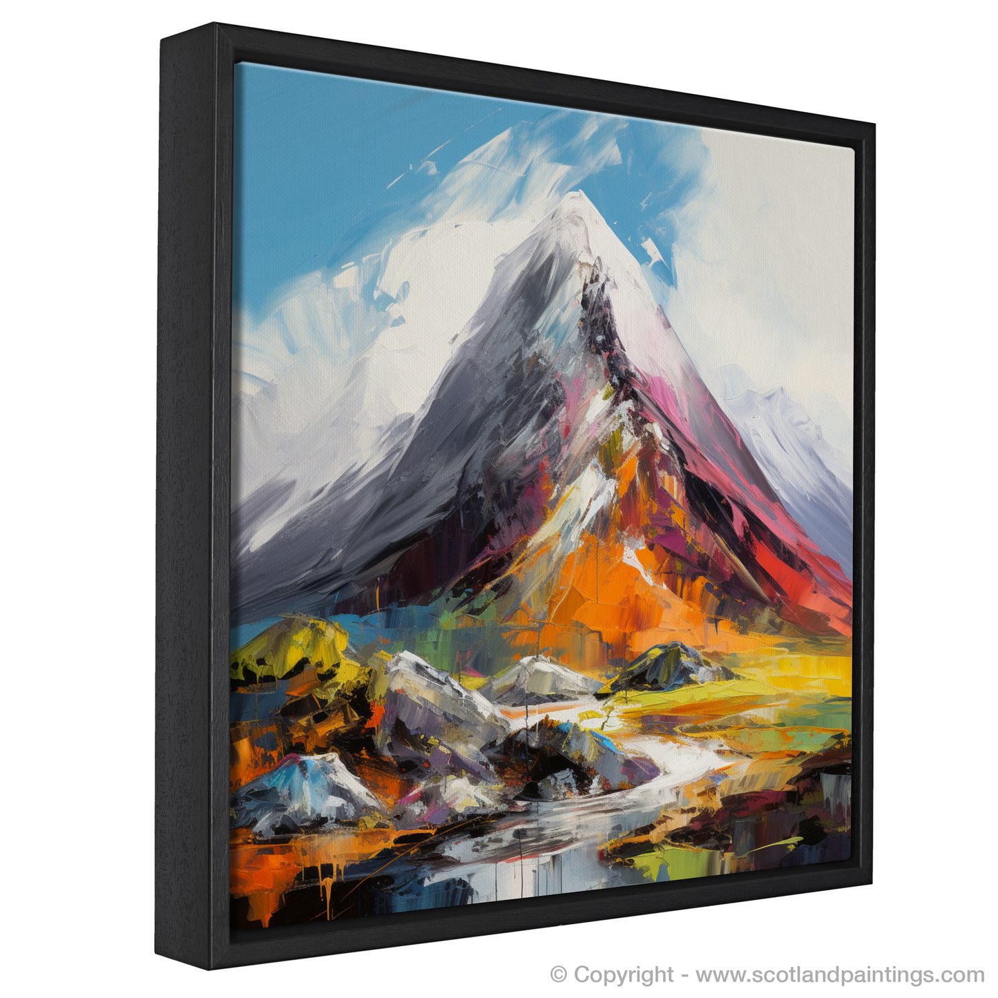 Painting and Art Print of Stob Coire Raineach (Buachaille Etive Beag) entitled "Wild Rhapsody of Stob Coire Raineach".