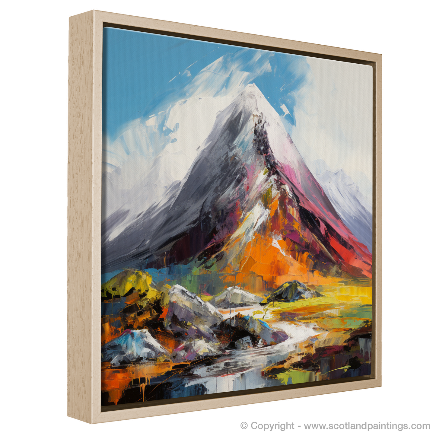 Painting and Art Print of Stob Coire Raineach (Buachaille Etive Beag) entitled "Wild Rhapsody of Stob Coire Raineach".