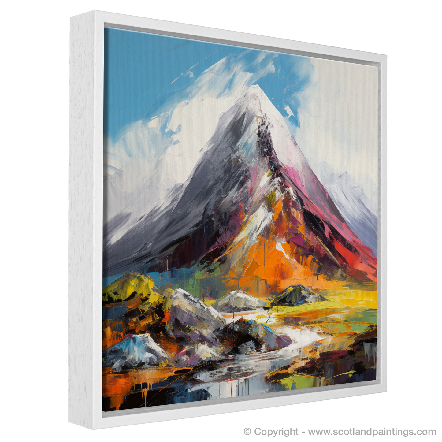 Painting and Art Print of Stob Coire Raineach (Buachaille Etive Beag) entitled "Wild Rhapsody of Stob Coire Raineach".