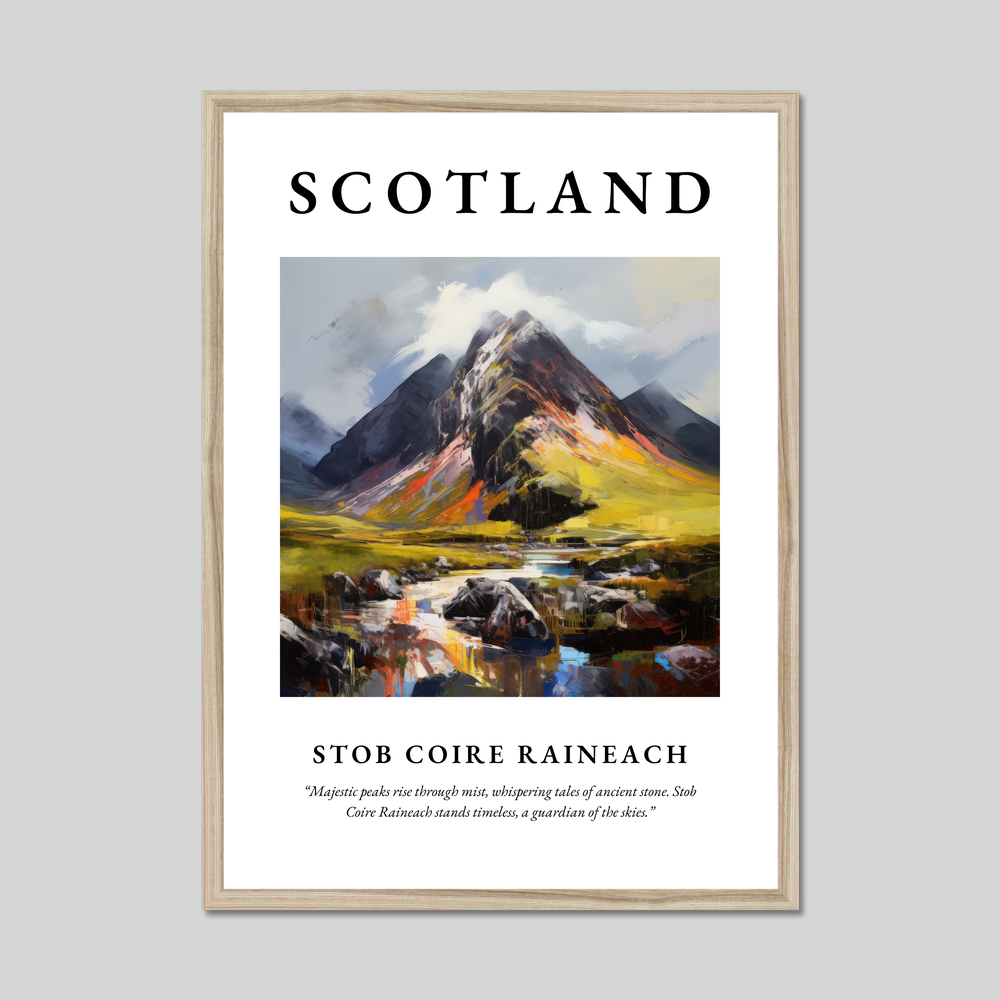 Poster in a natural frame with the word Scotland