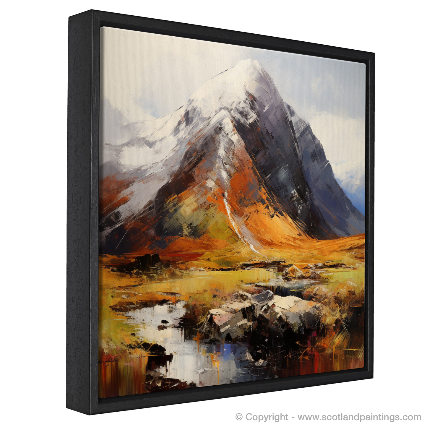 Painting and Art Print of Stob Coire Raineach (Buachaille Etive Beag) entitled "Expressionist Elegy of Stob Coire Raineach".