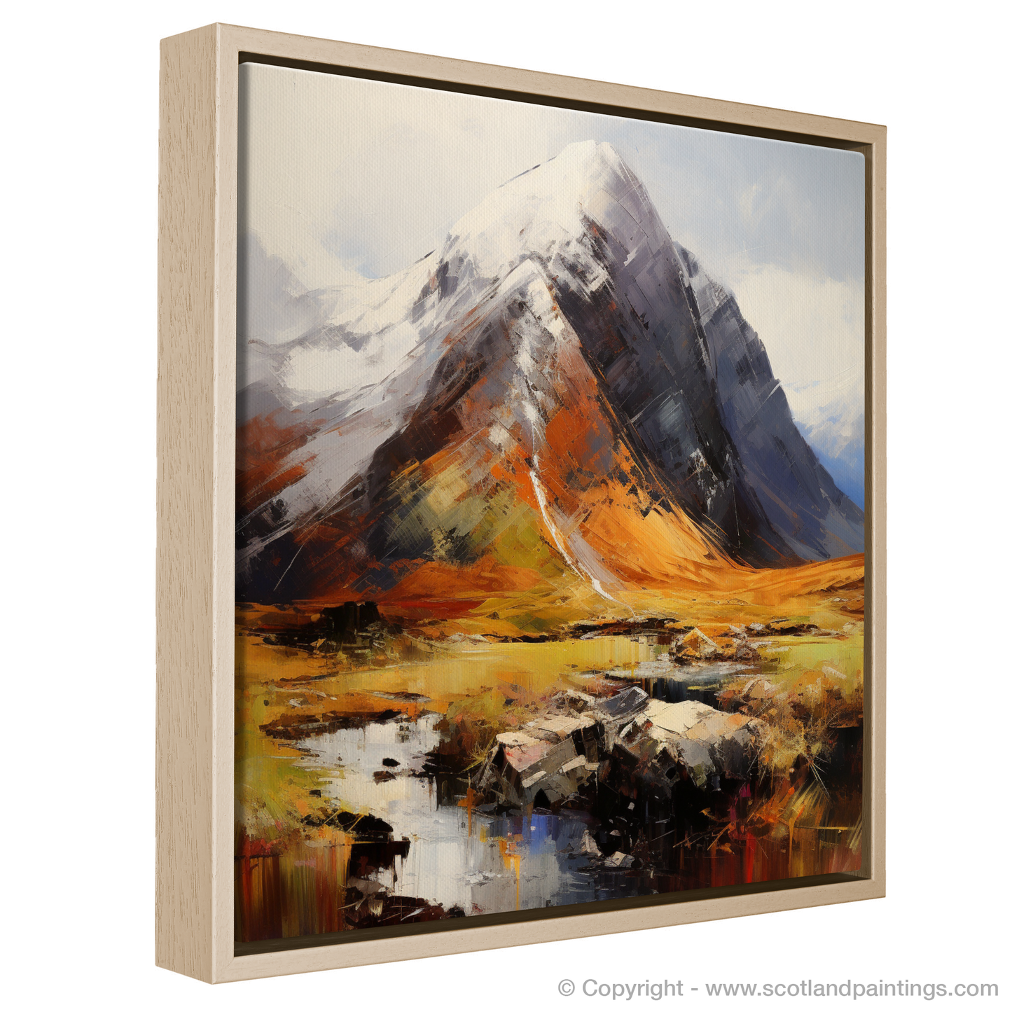 Painting and Art Print of Stob Coire Raineach (Buachaille Etive Beag) entitled "Expressionist Elegy of Stob Coire Raineach".