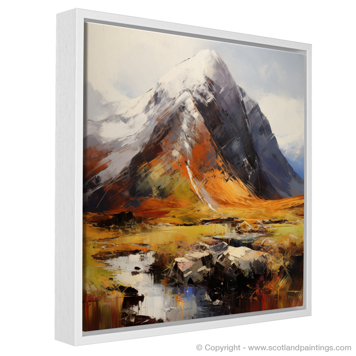 Painting and Art Print of Stob Coire Raineach (Buachaille Etive Beag) entitled "Expressionist Elegy of Stob Coire Raineach".