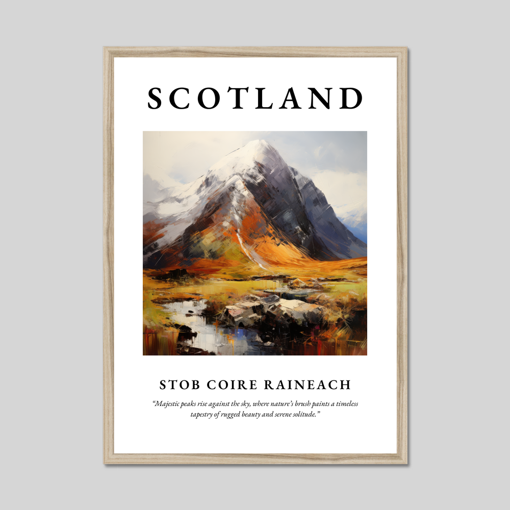 Poster in a natural frame with the word Scotland