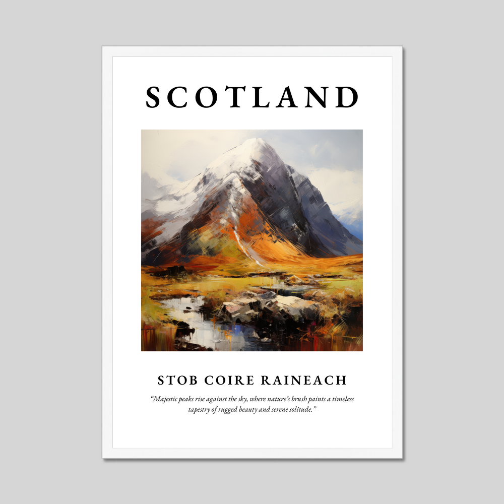 Poster in a white frame with the word Scotland