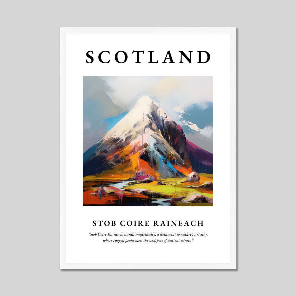 Poster in a white frame with the word Scotland