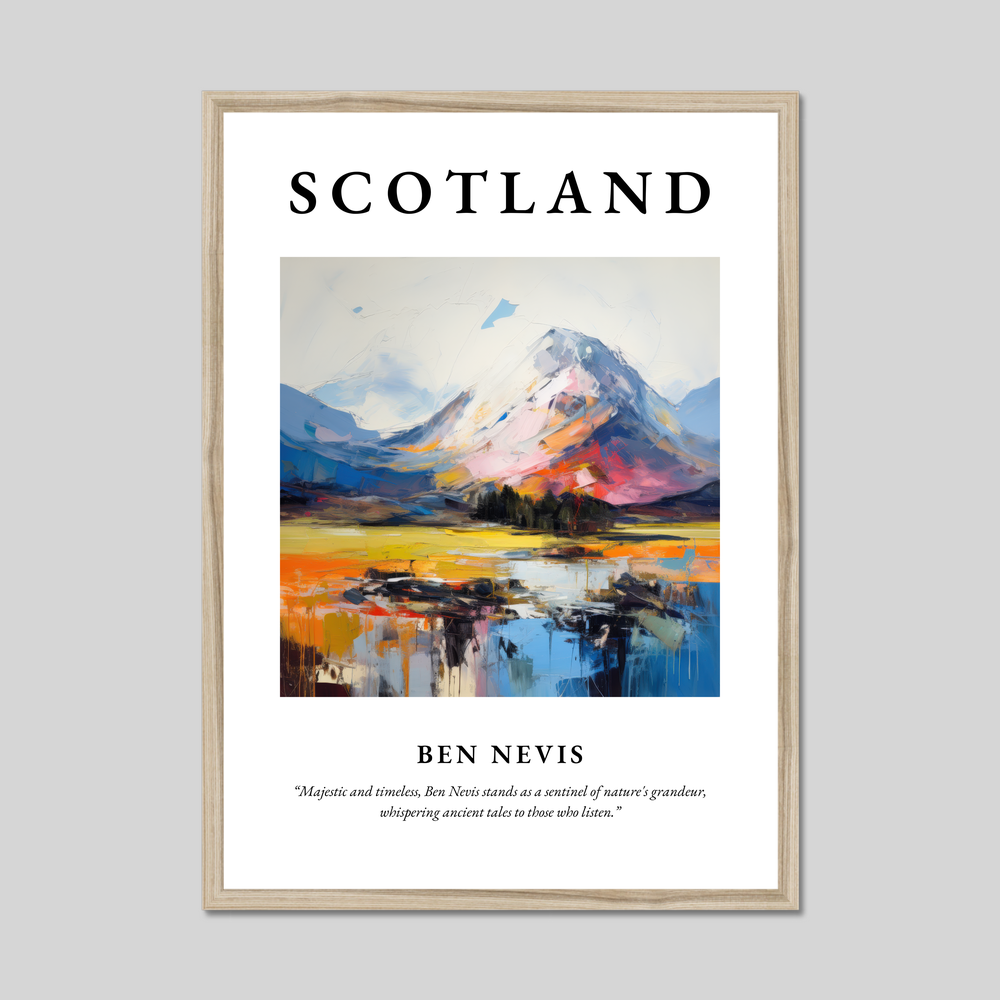 Poster in a natural frame with the word Scotland