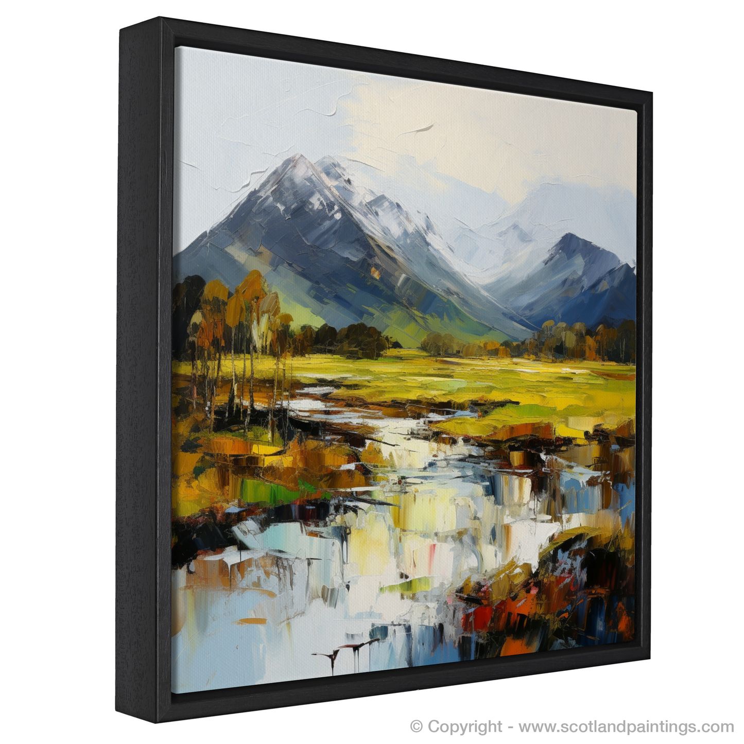 Painting and Art Print of Ben Nevis, Highlands entitled "Majestic Ben Nevis: An Expressionist Ode to the Highlands".