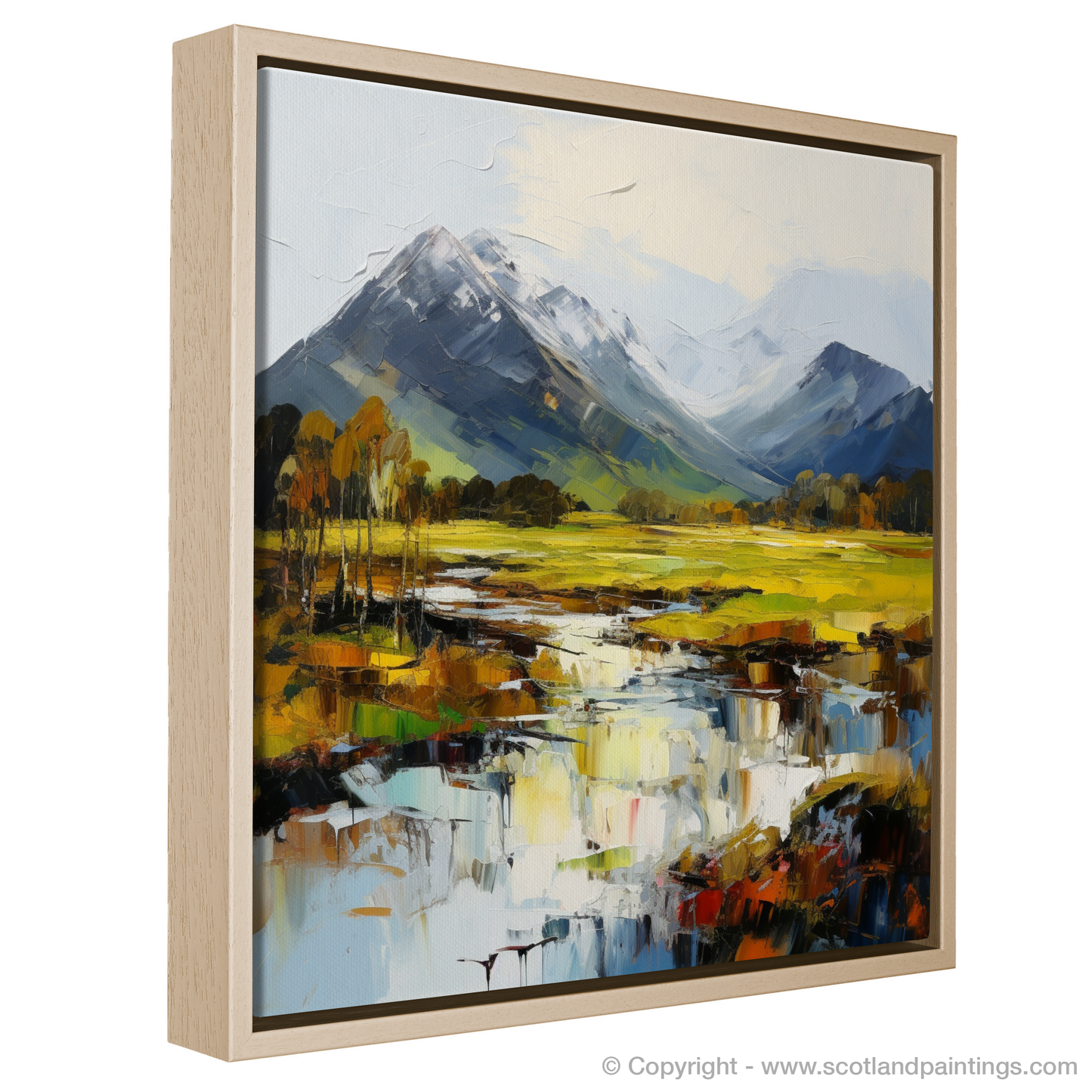 Painting and Art Print of Ben Nevis, Highlands entitled "Majestic Ben Nevis: An Expressionist Ode to the Highlands".