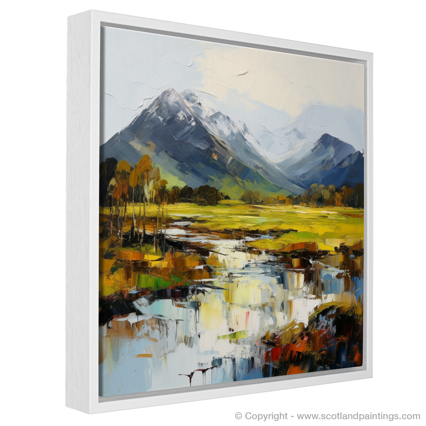 Painting and Art Print of Ben Nevis, Highlands entitled "Majestic Ben Nevis: An Expressionist Ode to the Highlands".