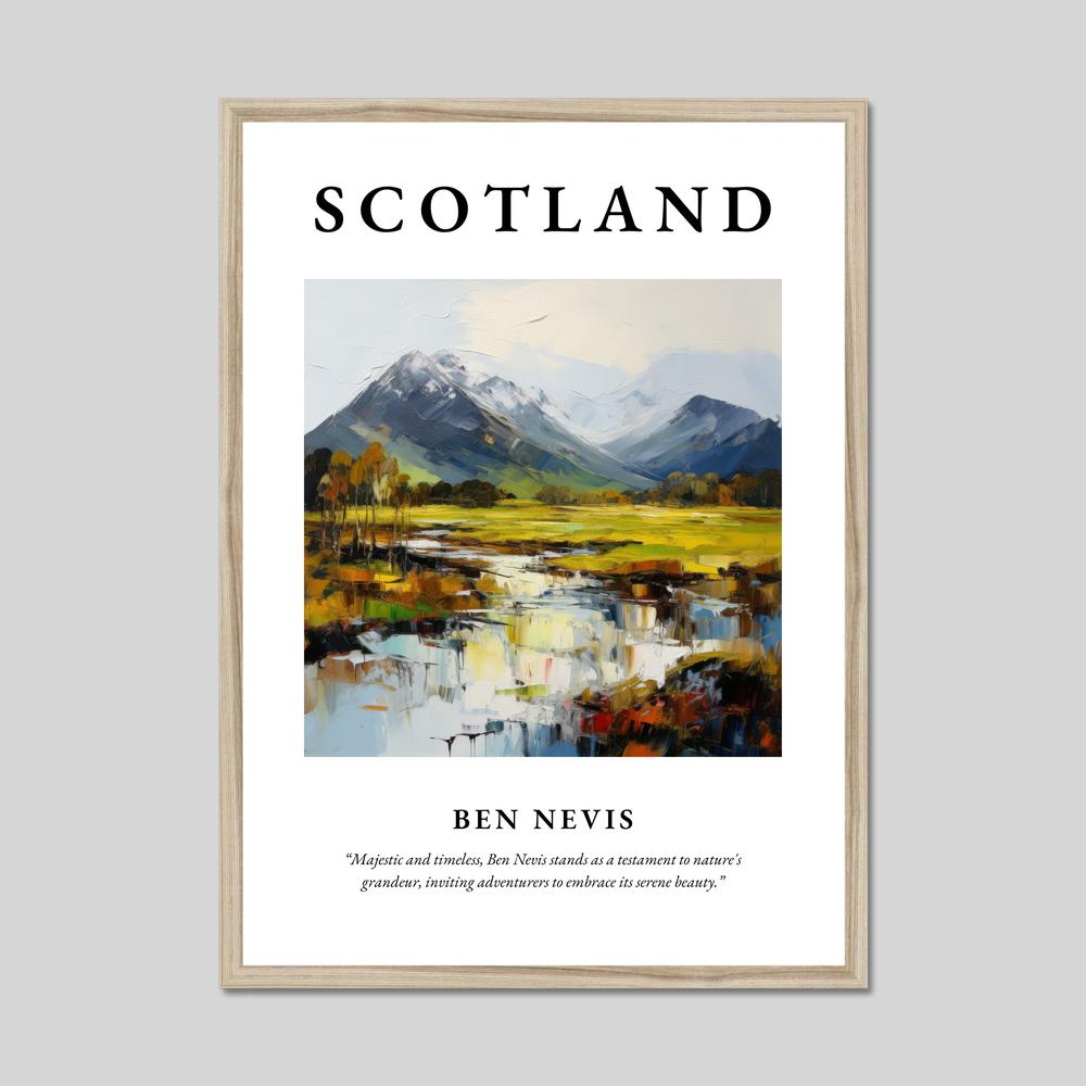 Poster in a natural frame with the word Scotland