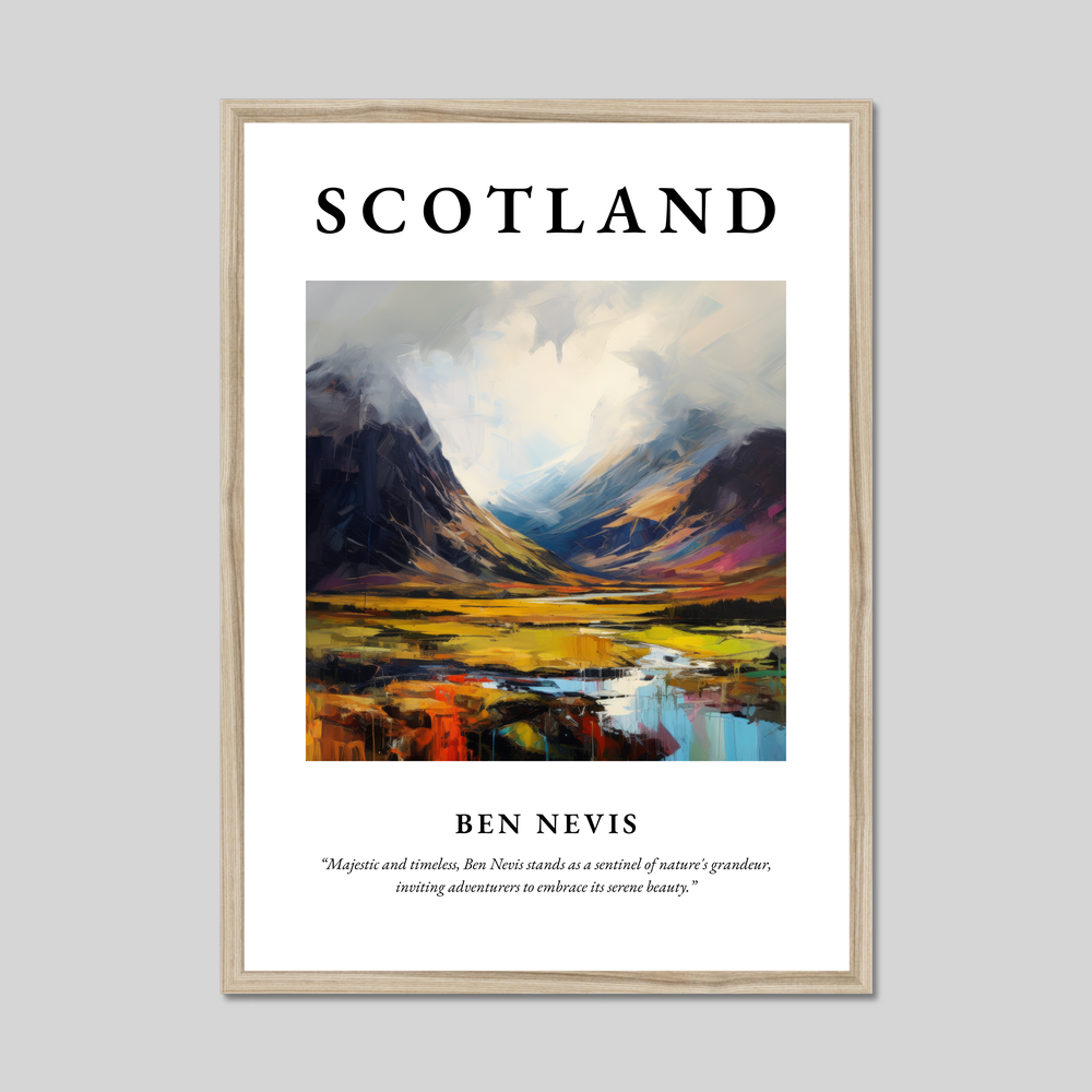 Poster in a natural frame with the word Scotland