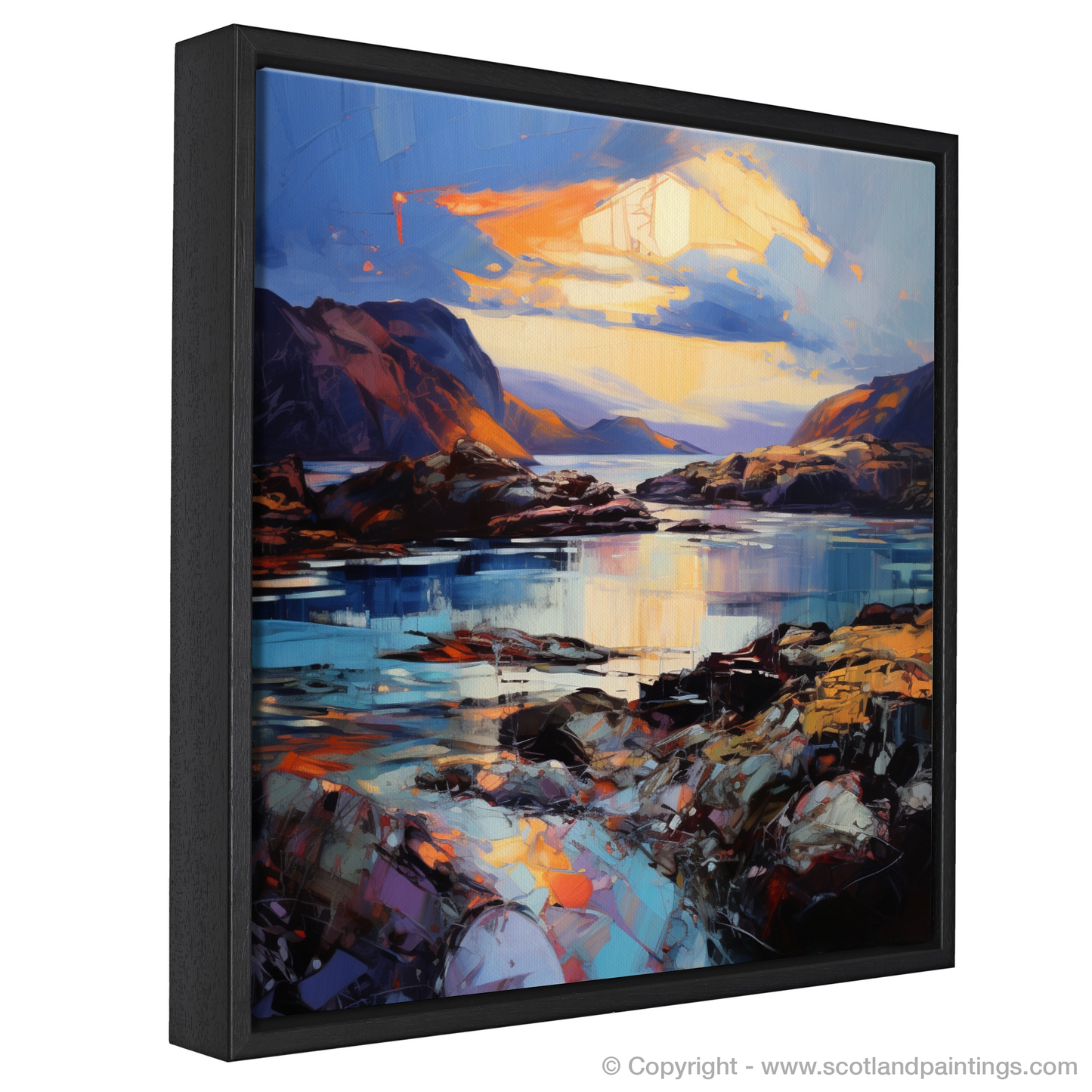 Painting and Art Print of Easdale Sound at dusk. Twilight Embrace at Easdale Sound.