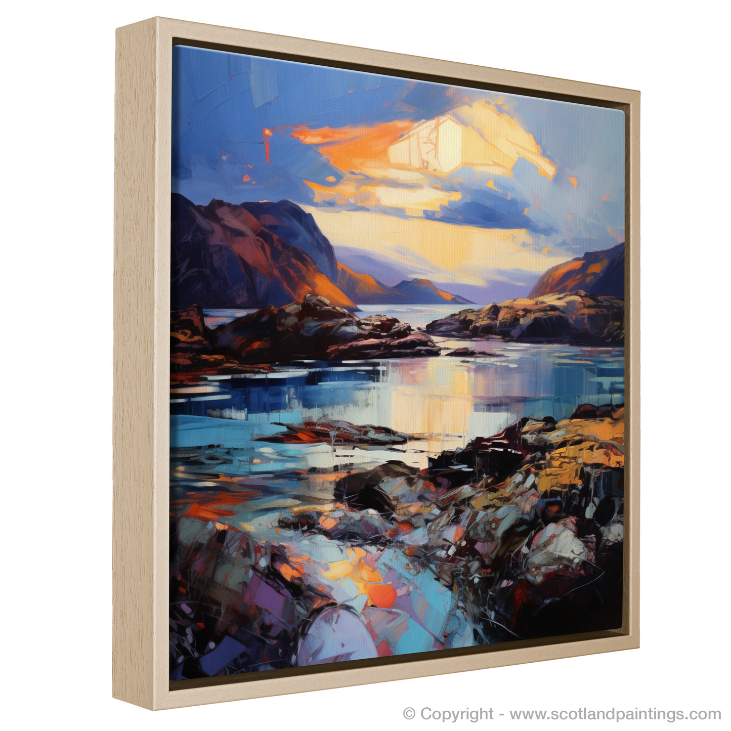 Painting and Art Print of Easdale Sound at dusk. Twilight Embrace at Easdale Sound.