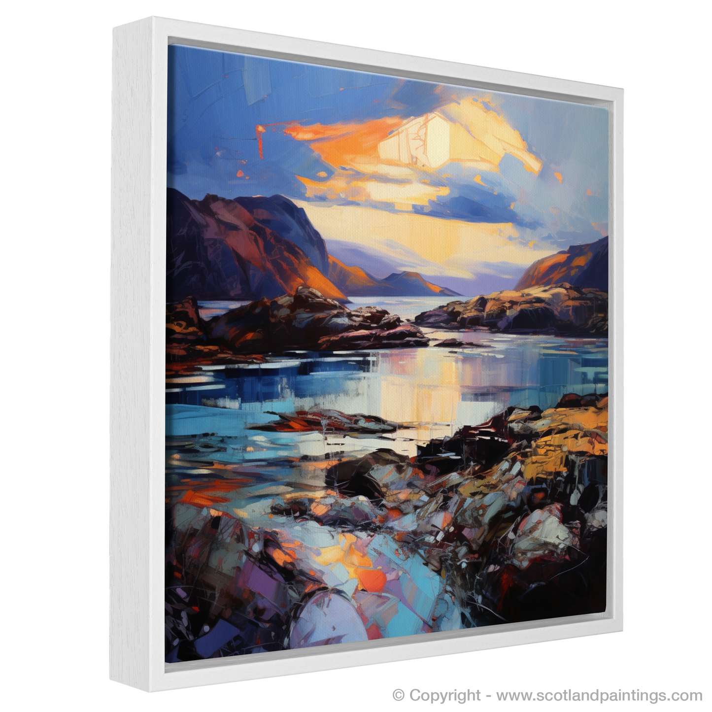 Painting and Art Print of Easdale Sound at dusk. Twilight Embrace at Easdale Sound.