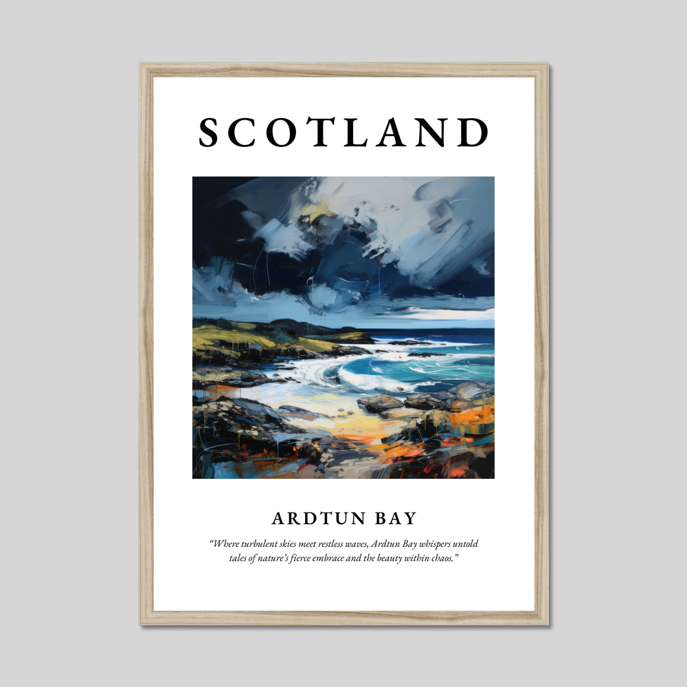 Poster in a natural frame with the word Scotland