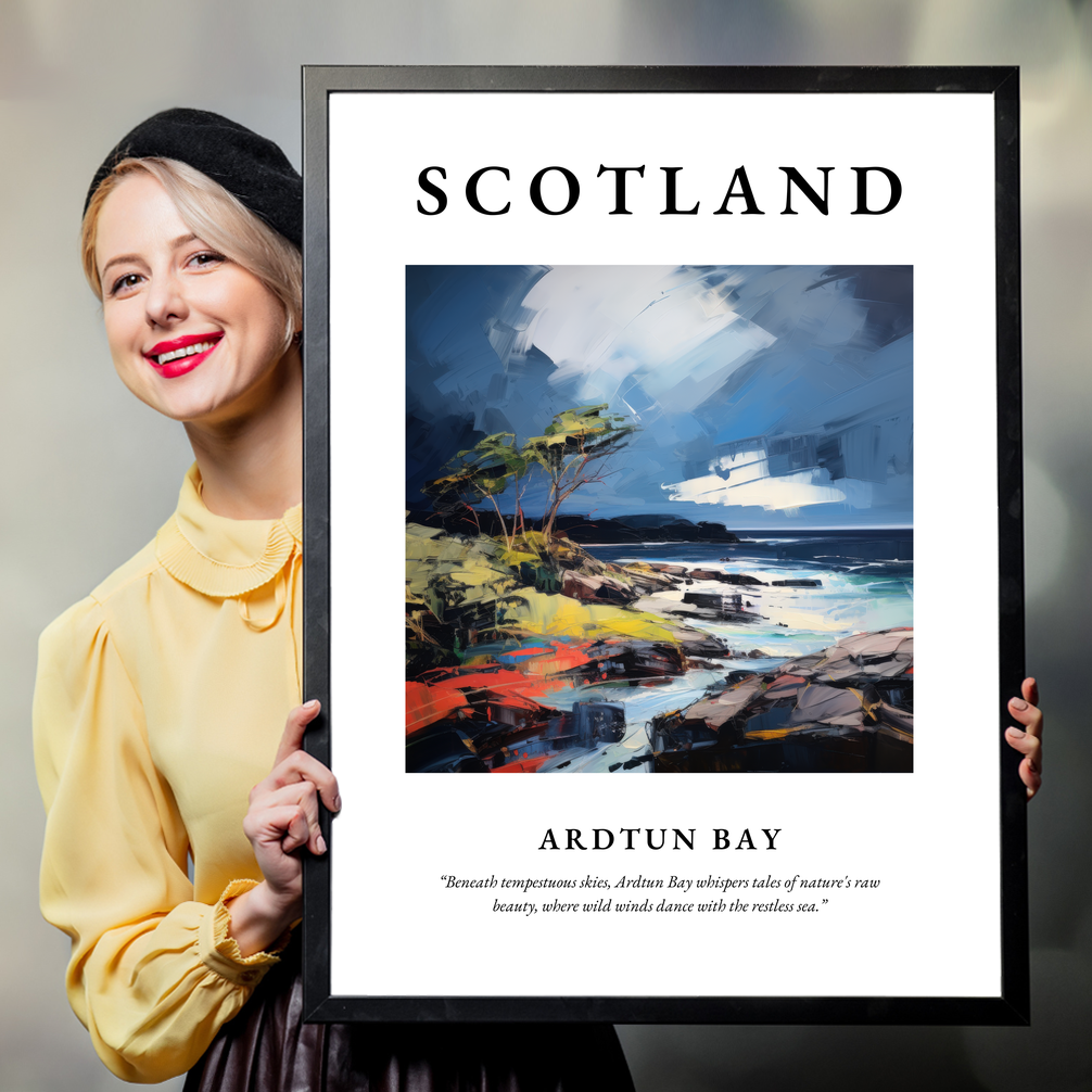 Person holding a poster of Ardtun Bay