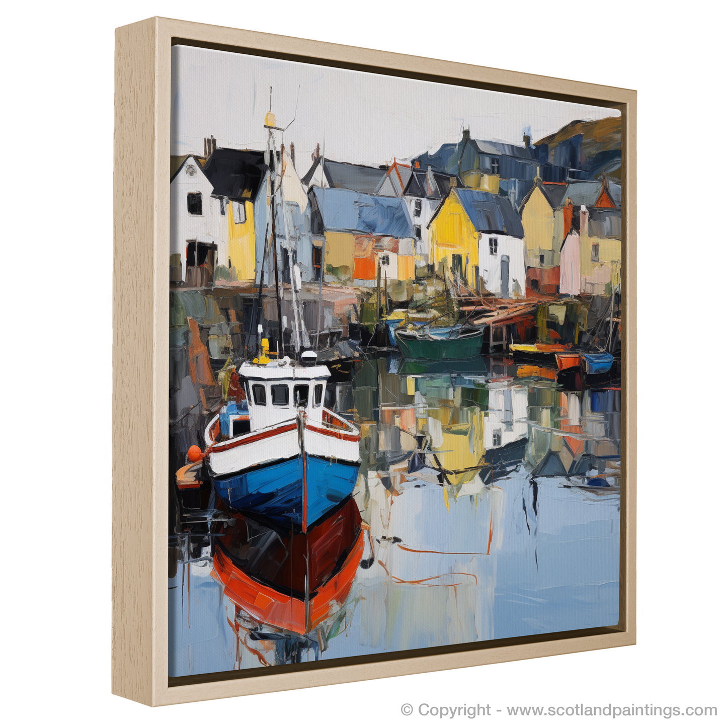 Painting and Art Print of St Abba's Harbour, Scottish Borders entitled "Expressionistic Symphony of St Abba's Harbour".