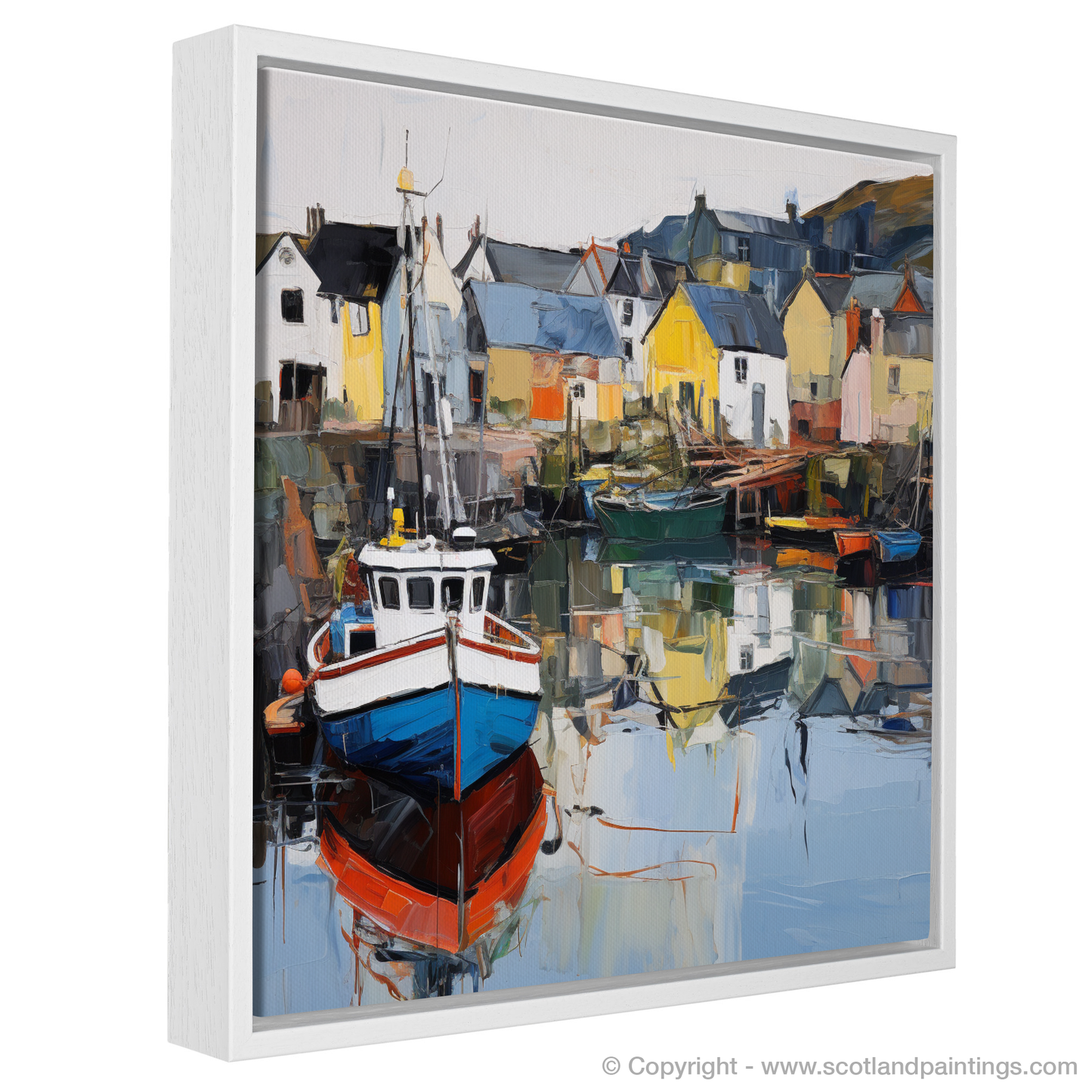 Painting and Art Print of St Abba's Harbour, Scottish Borders entitled "Expressionistic Symphony of St Abba's Harbour".