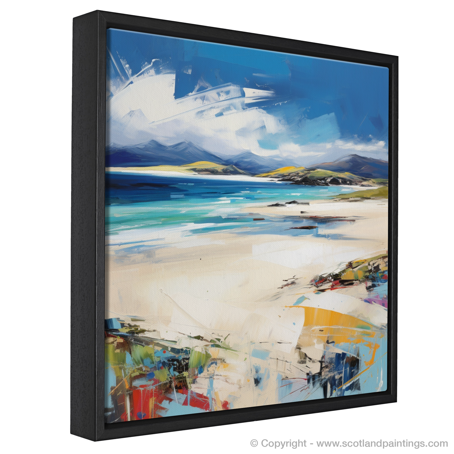 Painting and Art Print of Luskentyre Sands, Isle of Lewis entitled "Wild Dance of Luskentyre Sands".