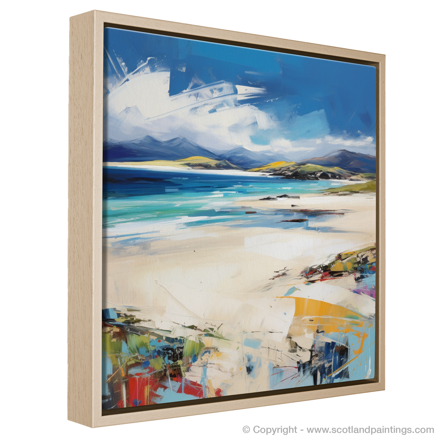 Painting and Art Print of Luskentyre Sands, Isle of Lewis entitled "Wild Dance of Luskentyre Sands".