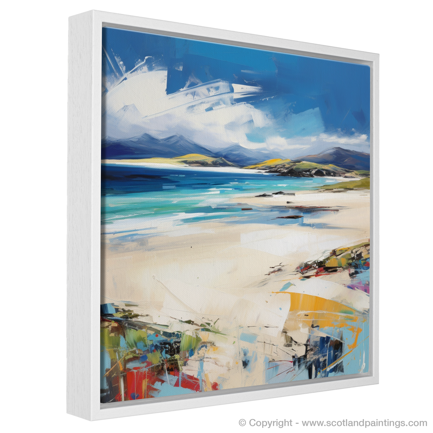 Painting and Art Print of Luskentyre Sands, Isle of Lewis entitled "Wild Dance of Luskentyre Sands".