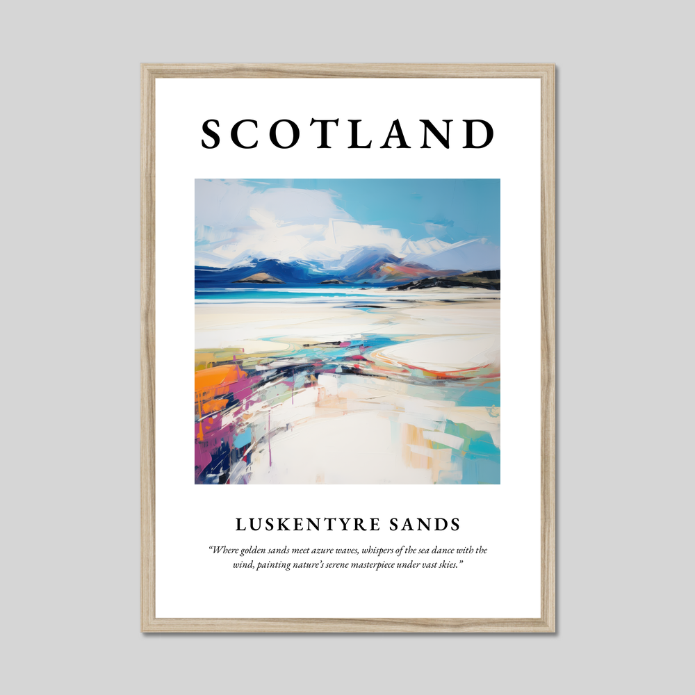 Poster in a natural frame with the word Scotland