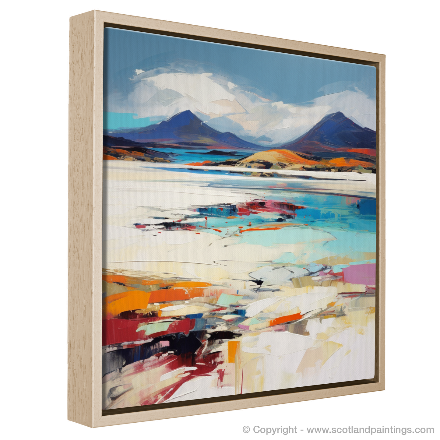 Painting and Art Print of Luskentyre Sands, Isle of Lewis entitled "Luskentyre Sands: An Expressionist Ode to Scottish Shores".