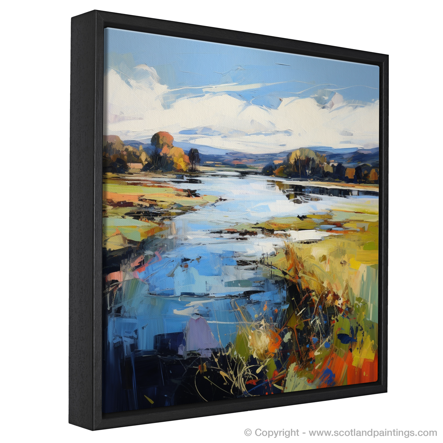 Painting and Art Print of River Nith, Dumfries and Galloway. Vibrant Symphony of the River Nith.