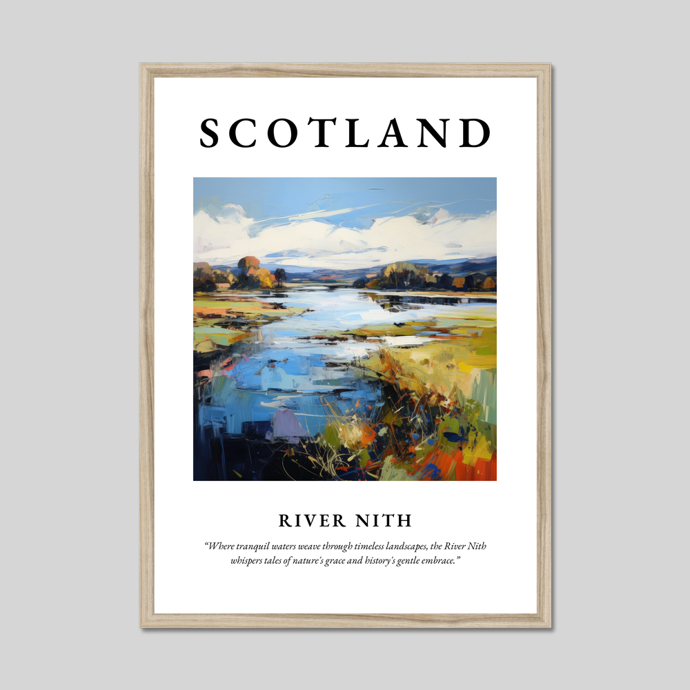 Poster in a natural frame with the word Scotland