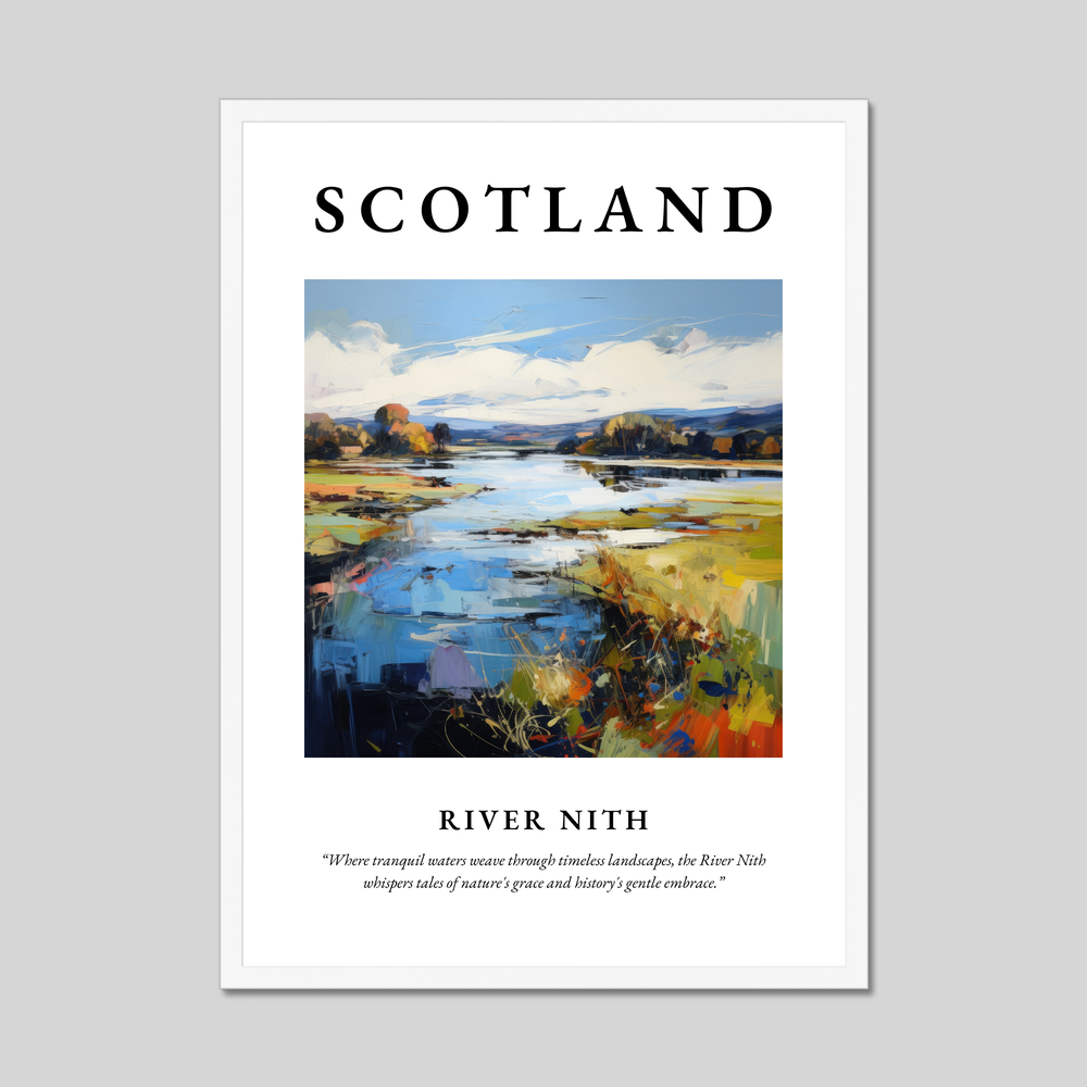 Poster in a white frame with the word Scotland