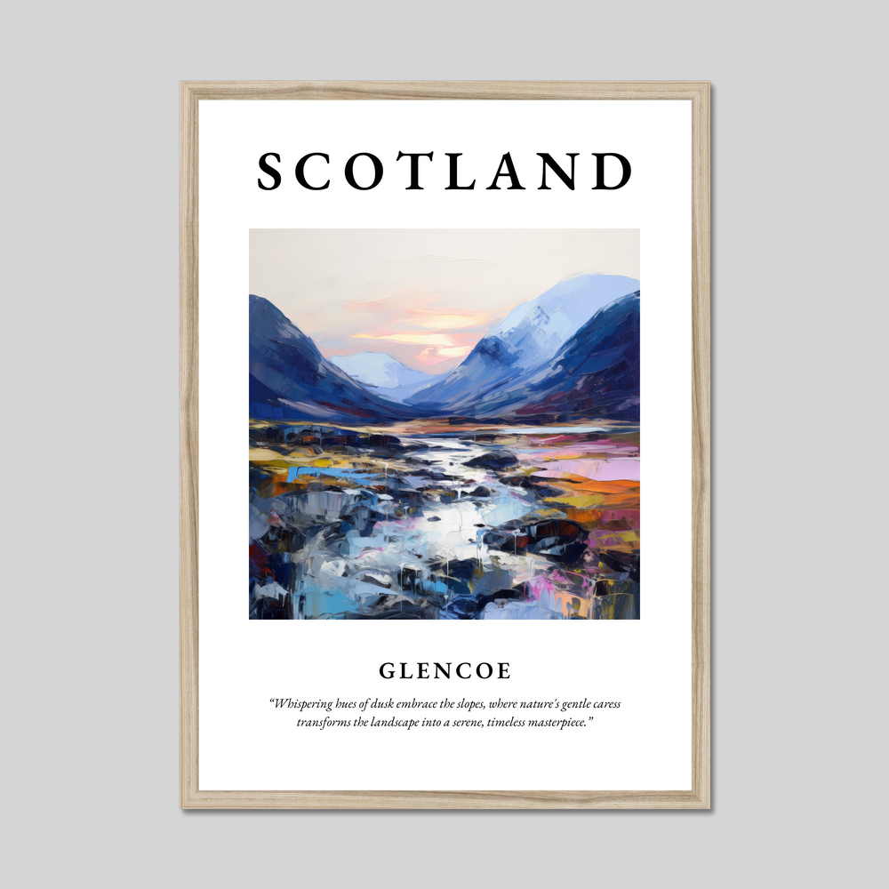 Poster in a natural frame with the word Scotland