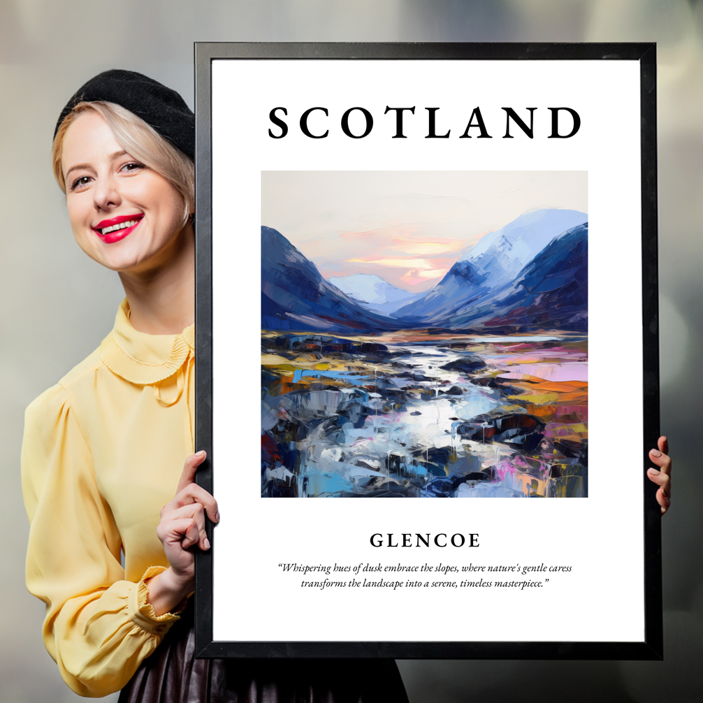 Person holding a poster of Glencoe