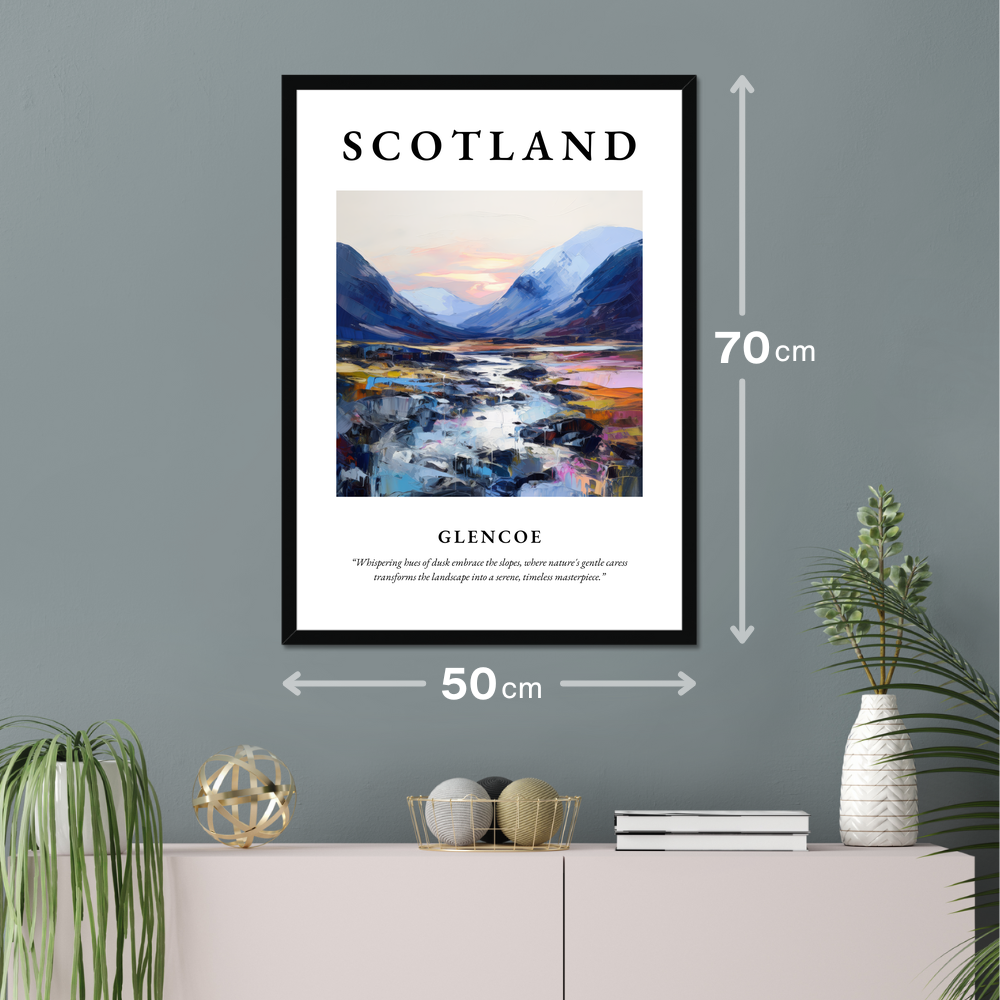 Poster of Glencoe hanging on a wall