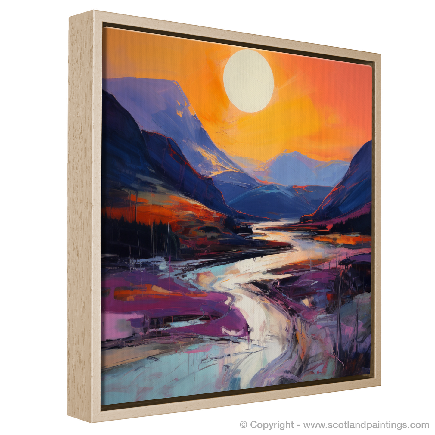 Painting and Art Print of Soft twilight on slopes in Glencoe entitled "Twilight Dreamscape of Glencoe Slopes".