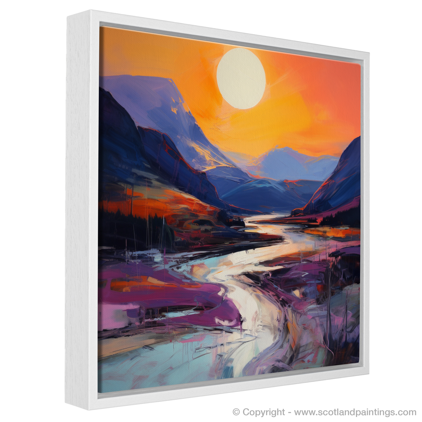 Painting and Art Print of Soft twilight on slopes in Glencoe entitled "Twilight Dreamscape of Glencoe Slopes".