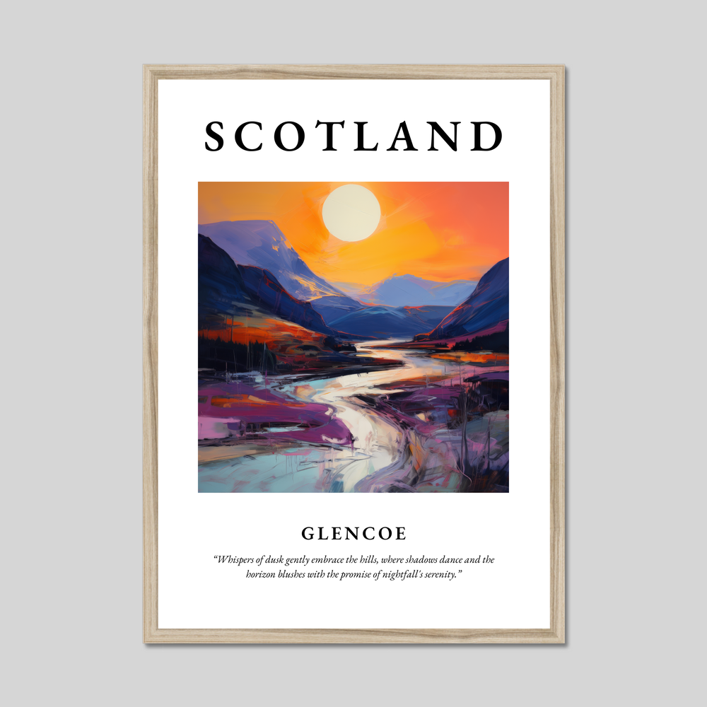 Poster in a natural frame with the word Scotland