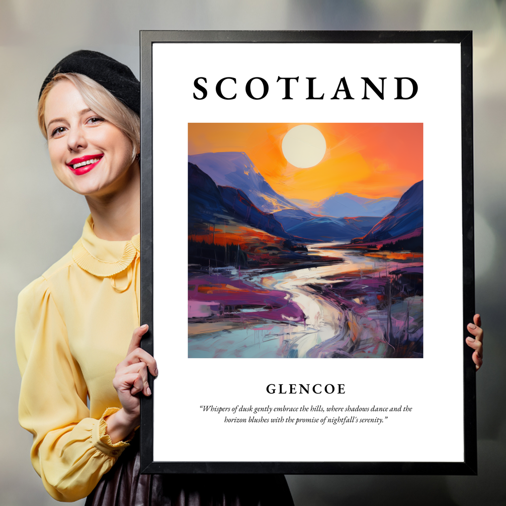 Person holding a poster of Glencoe