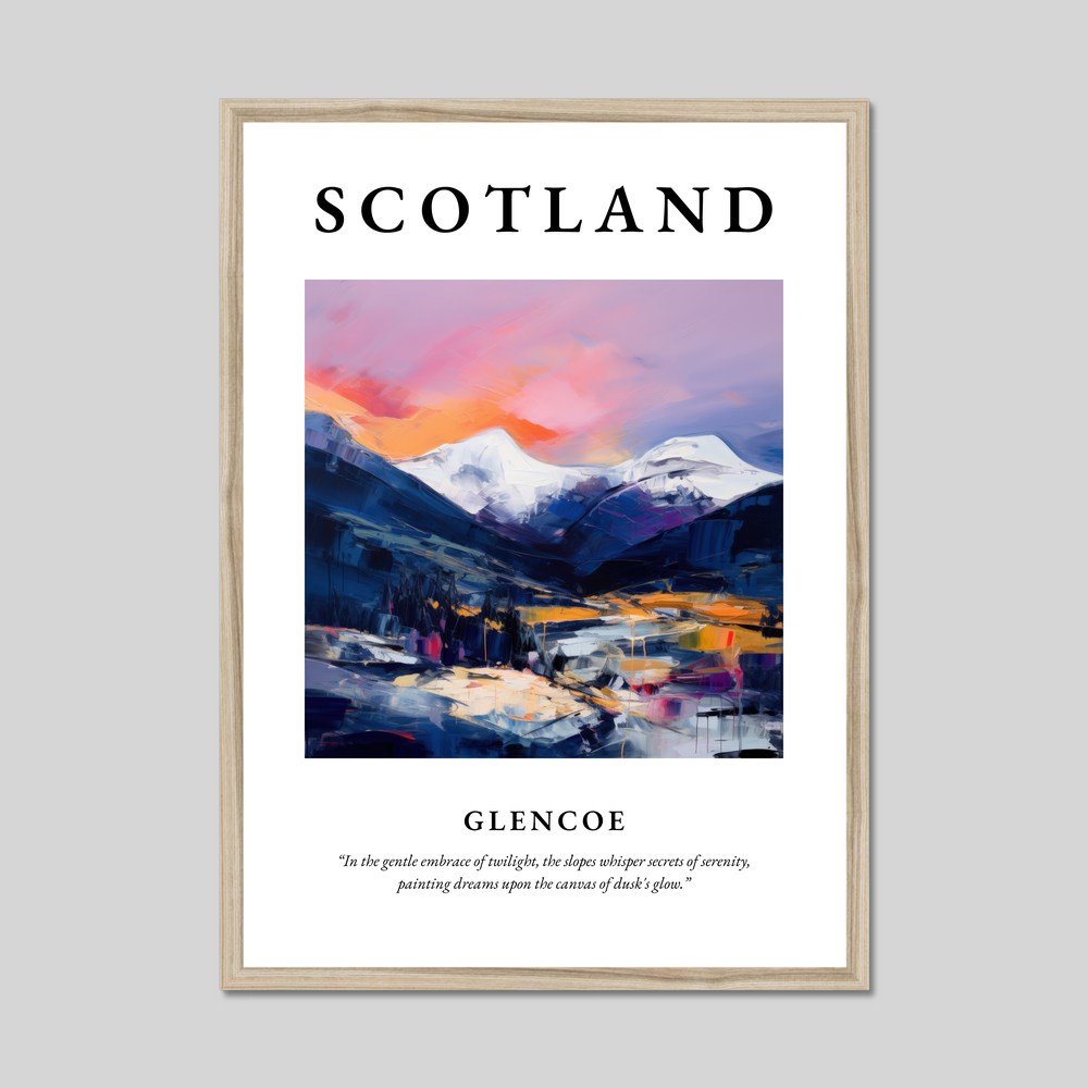 Poster in a natural frame with the word Scotland