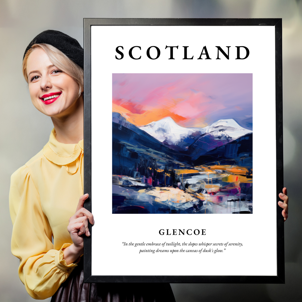 Person holding a poster of Glencoe