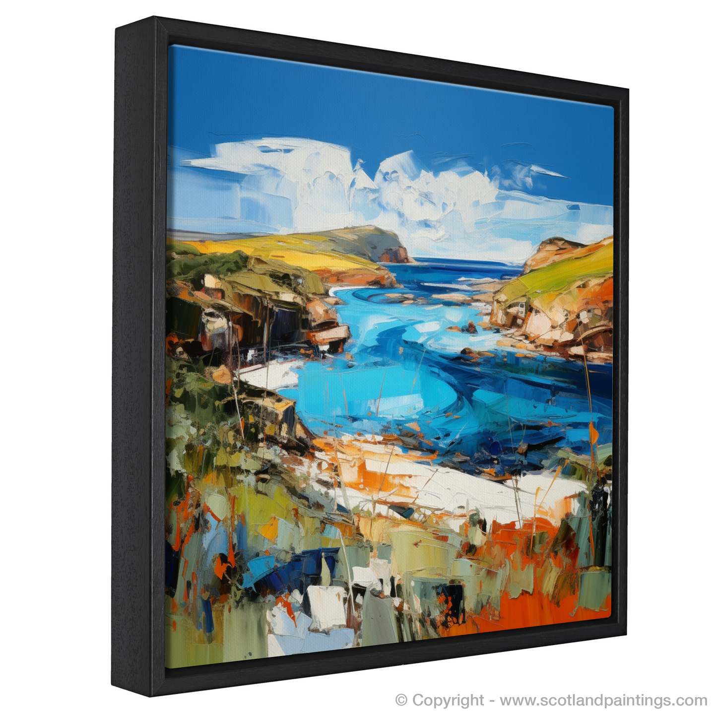 Painting and Art Print of Scourie Bay, Sutherland entitled "Capturing the Essence of Scourie Bay: An Expressionist Homage to Scottish Coves".
