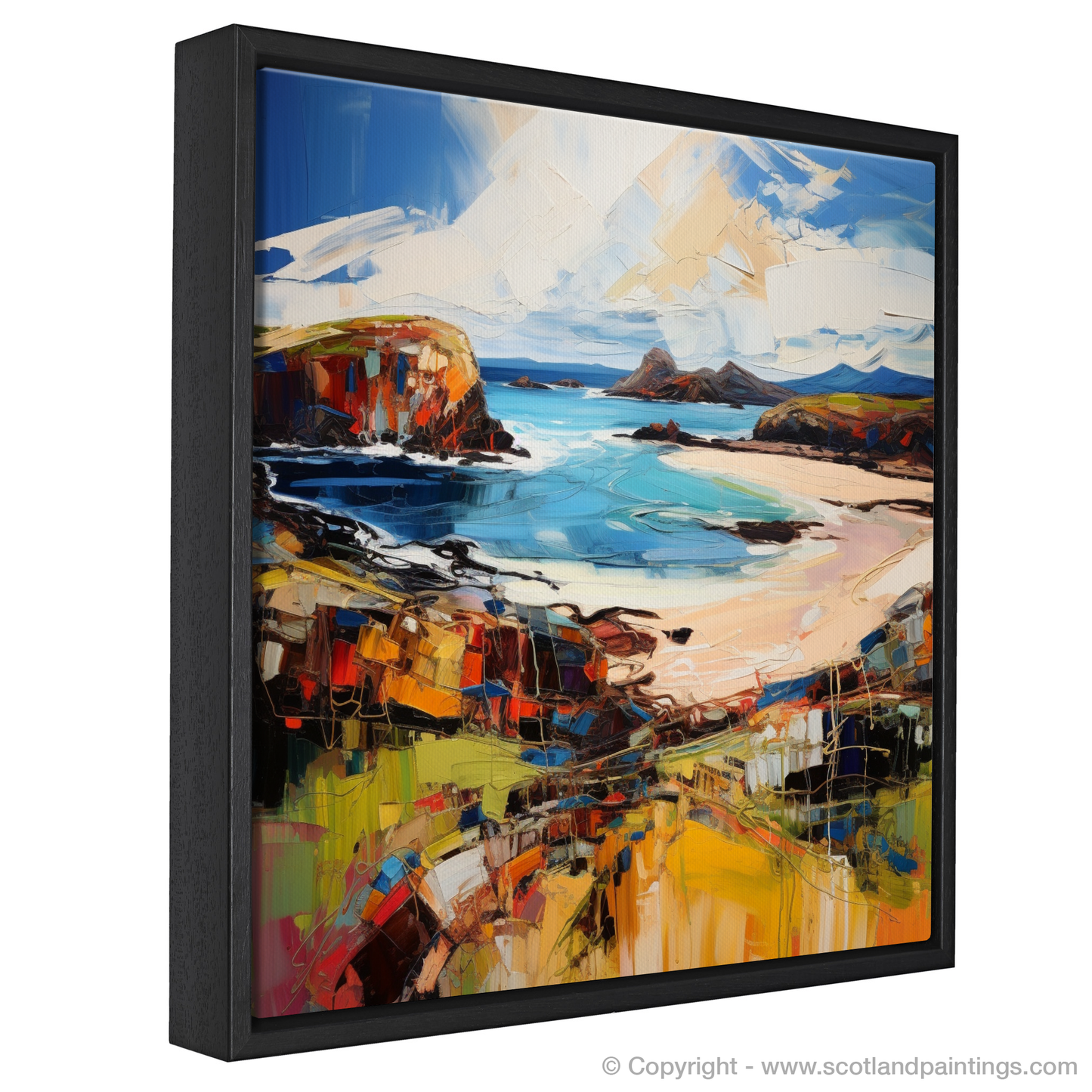 Painting and Art Print of Scourie Bay, Sutherland entitled "Embracing the Wild: Scourie Bay Expressionist Ode".