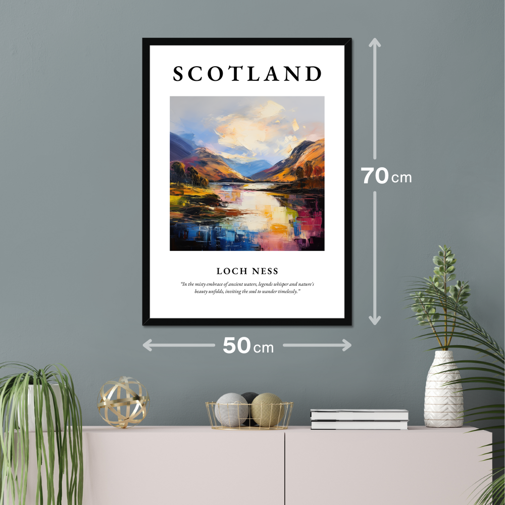 Poster of Loch Ness hanging on a wall