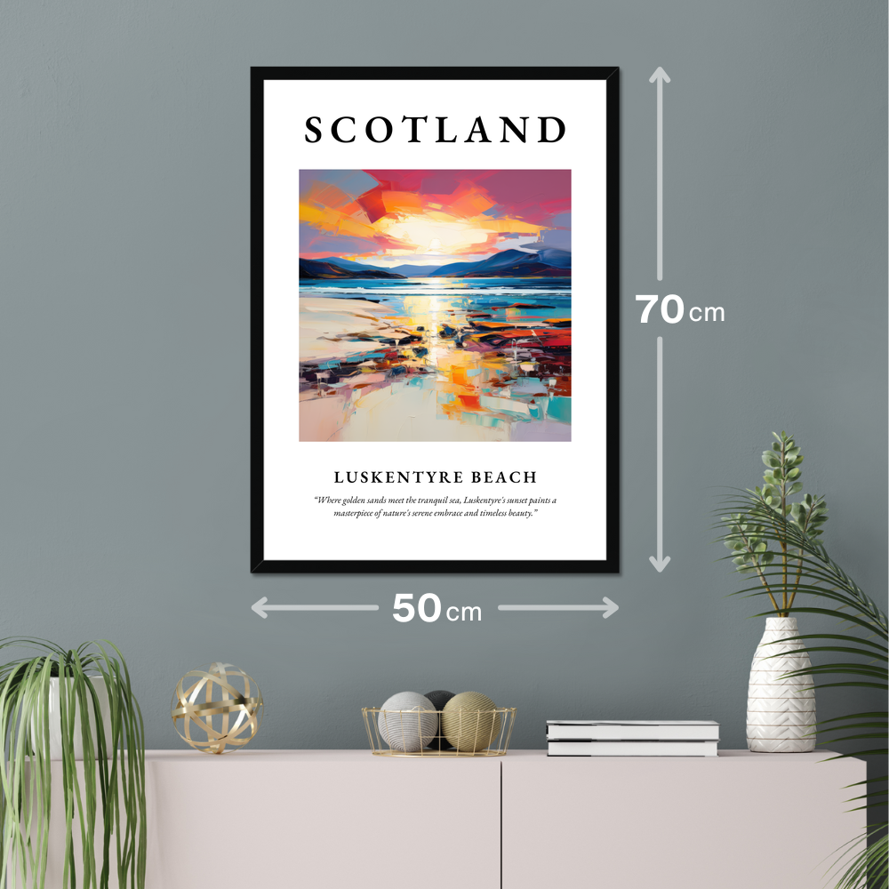 Poster of Luskentyre Beach hanging on a wall