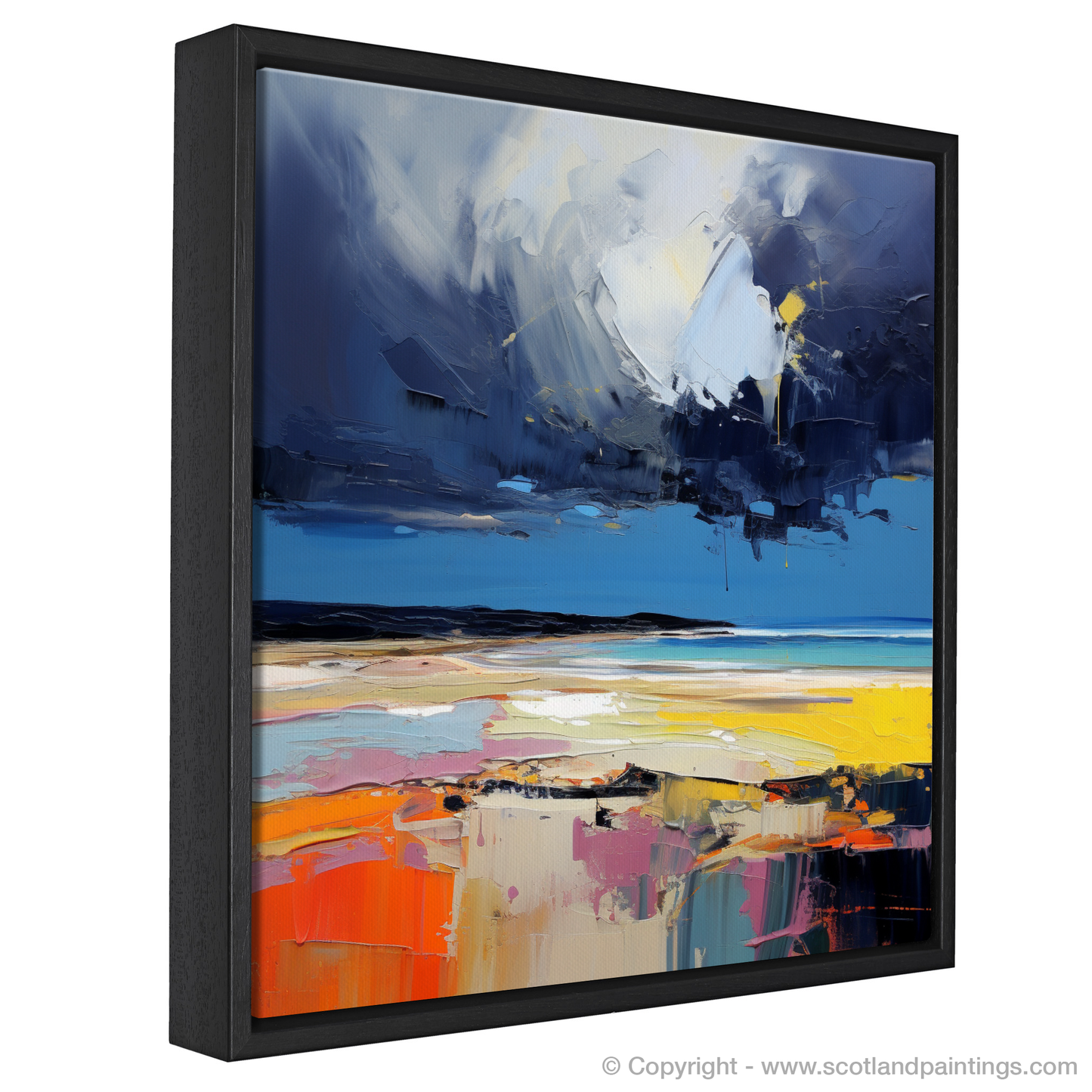 Painting and Art Print of West Sands with a stormy sky entitled "Storm's Ballet on West Sands Beach".