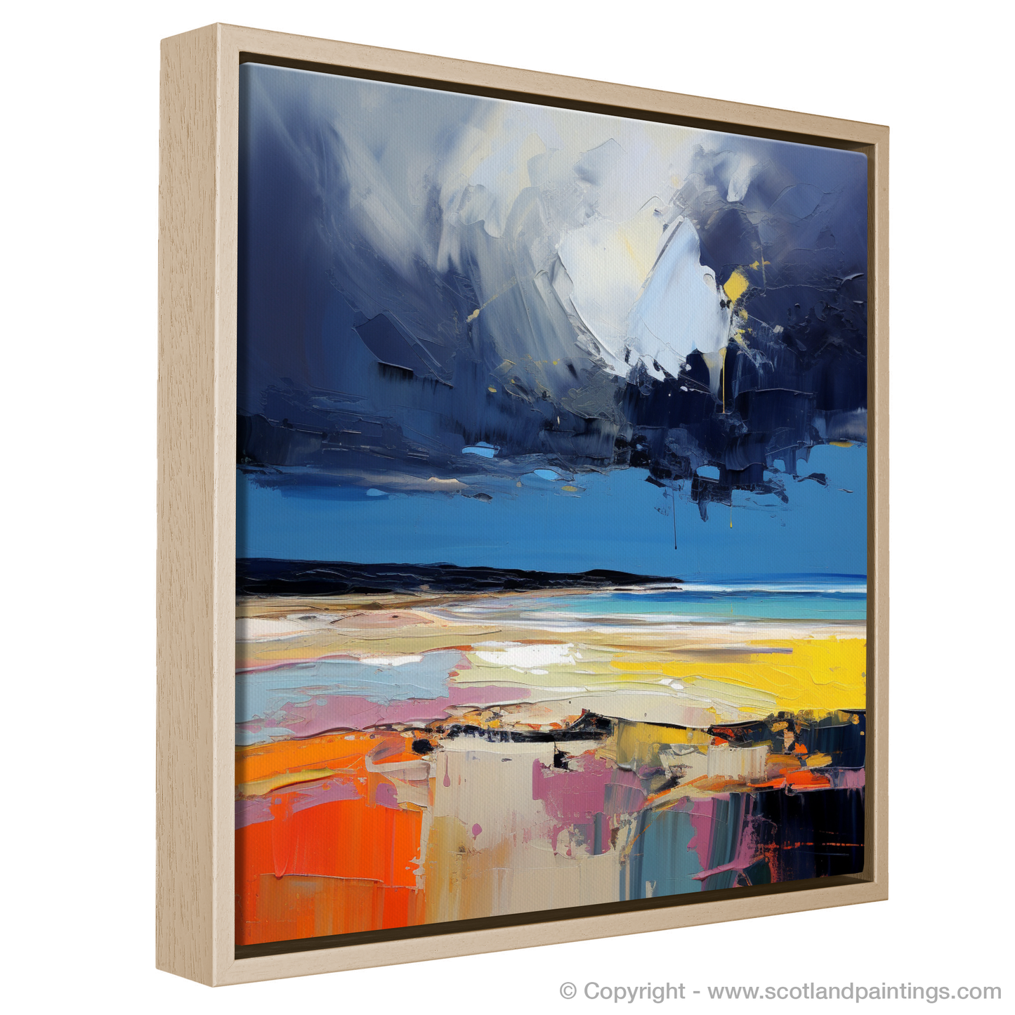 Painting and Art Print of West Sands with a stormy sky entitled "Storm's Ballet on West Sands Beach".